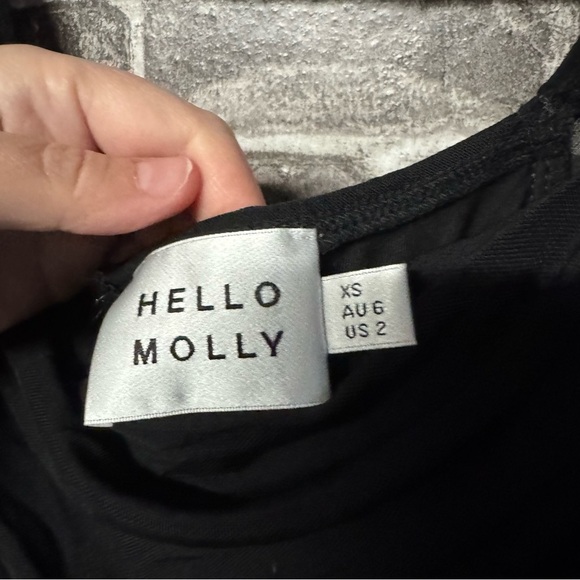 Hello Molly BROOKLYN LOVE MIDI DRESS BLACK ruched long sleeve - Picture 6 of 12